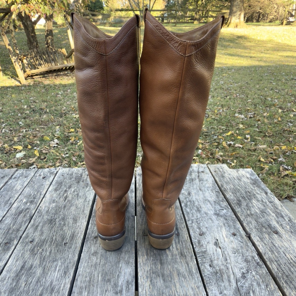 FRANCO FORTINI Winchester Brown Leather Tall PullOn Wide Calf Boots Sz 6 Winter - Picture 4 of 10